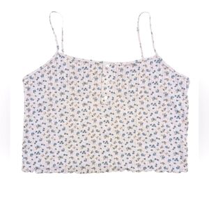 NEW WOMEN'S OLD NAVY FLORAL SPAGHETTI STRAP CROP TOP SIZE LARGE/TALL